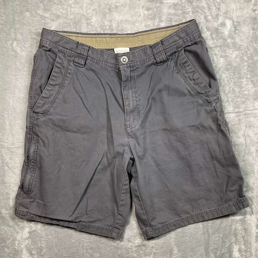 Columbia Cargo Shorts‎ Mens Grey Omni-Shield Cotton Canvas Utility Hiking 32 9L